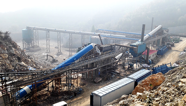 时产2000吨大型文化传媒骨料生产线